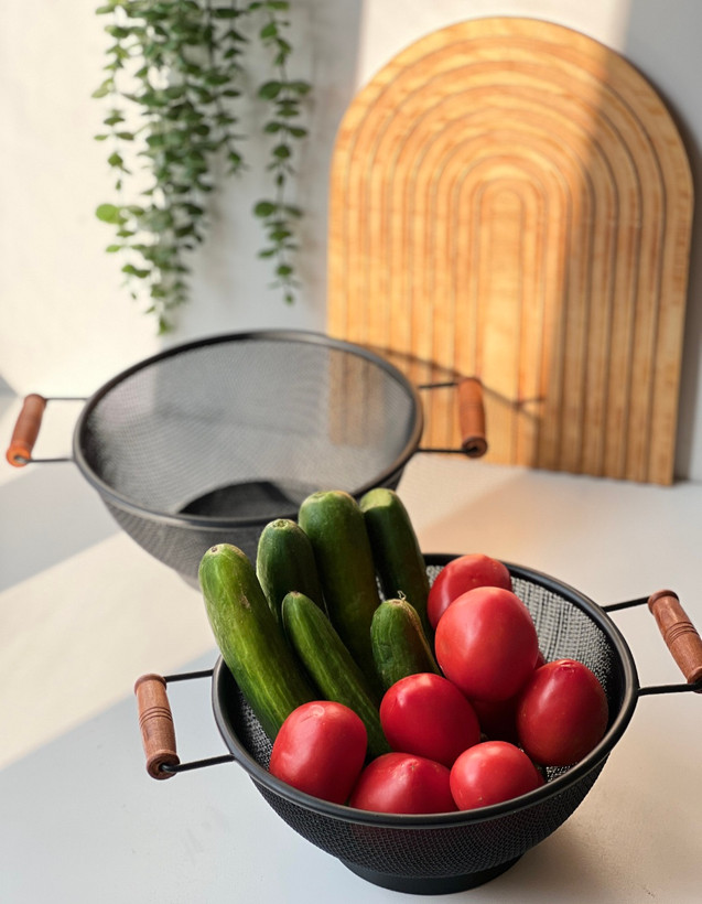 سبد طرح ایکیا دسته چوبی