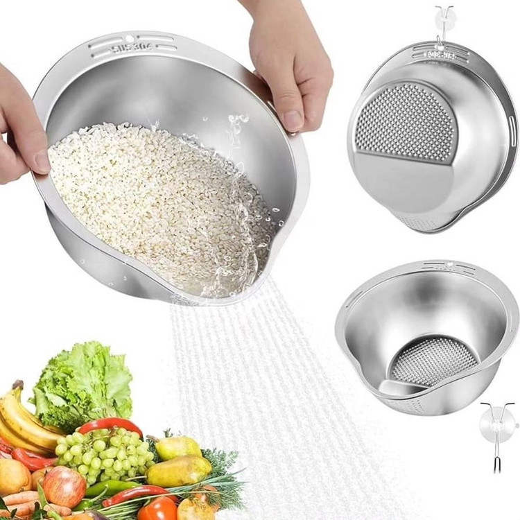 آبکش و برنج شور استیل