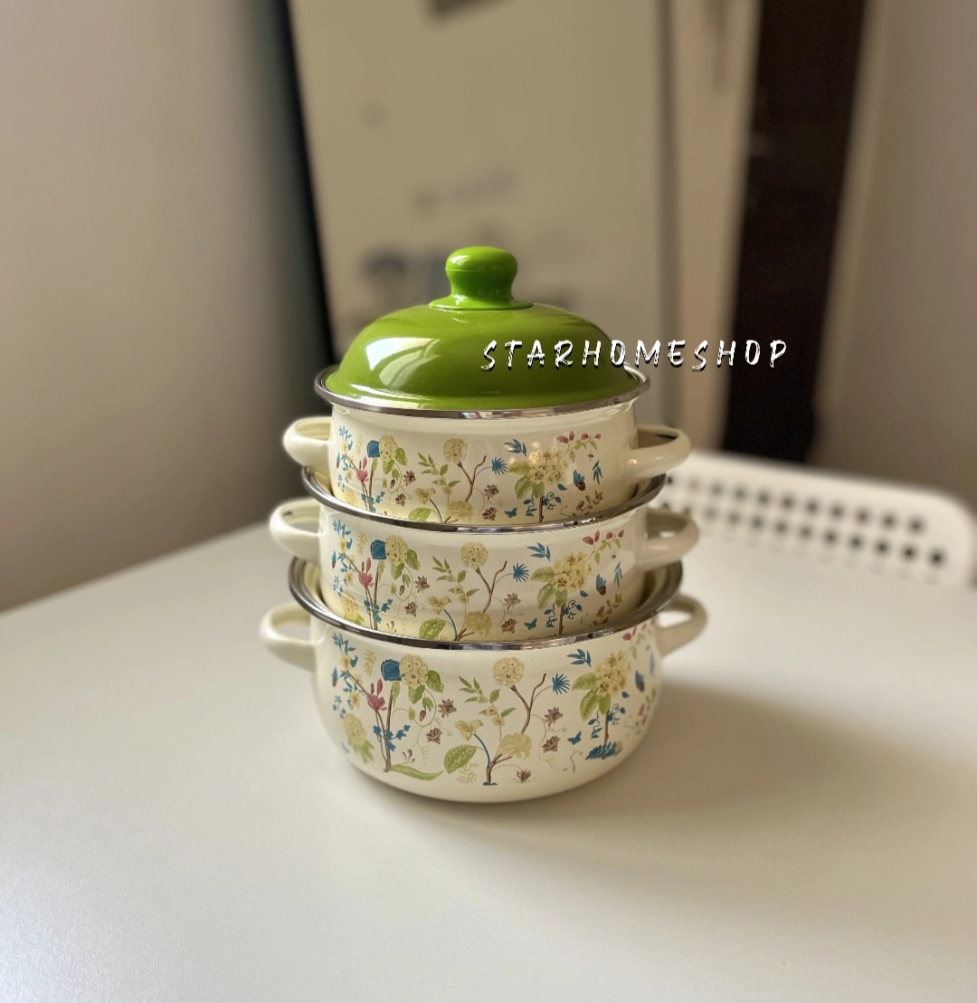 قابلمه لعابی شش پارچه گل سبز